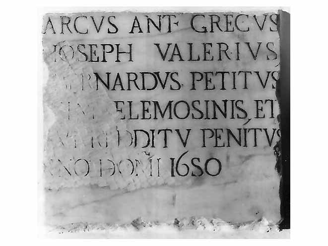 lapide, frammento - bottega pugliese (sec. XVII)