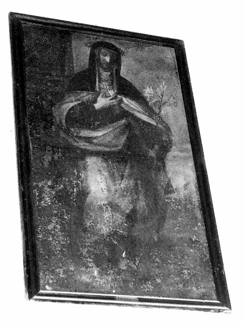 Santa in abito carmelitano (dipinto) - ambito pugliese (fine/inizio secc. XVI/ XVII)