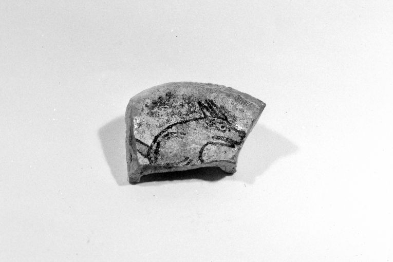 motivo decorativo zoomorfo (ciotola, frammento) - produzione apulo-lucana (sec. XIII)