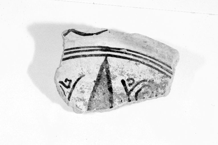 Motivo fitomorfo e geometrico (ciotola, frammento) - produzione apulo-lucana (sec. XIII)