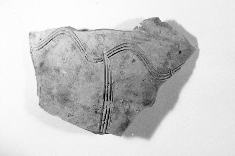 motivo decorativo geometrico (vaso, frammento) - produzione apulo-lucana (metà sec. XVI)