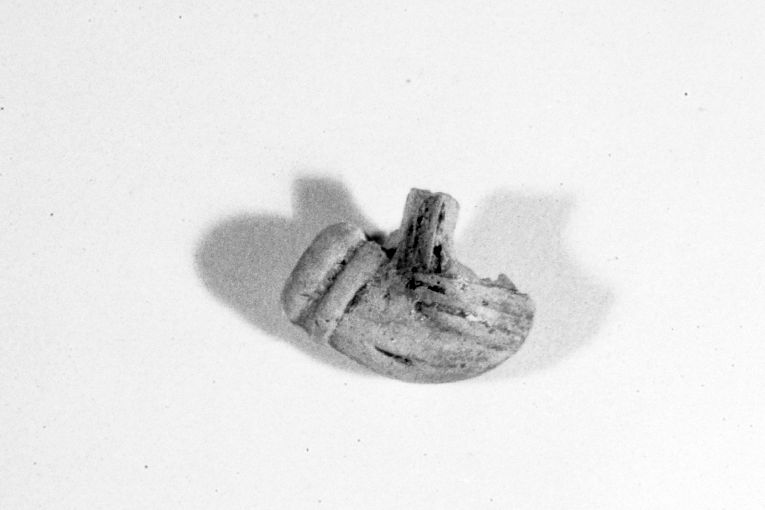 motivo decorativo (pipa, frammento) - produzione apulo-lucana (secc. XVIII/ XIX)