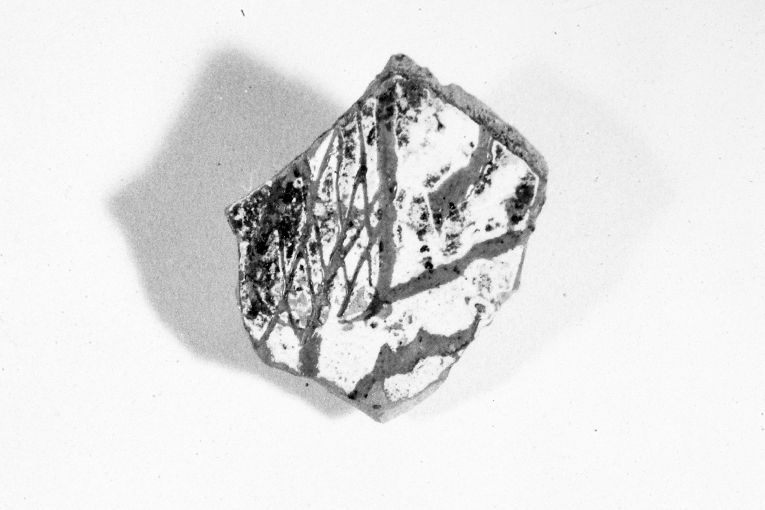 motivo decorativo fitomorfo (ciotola, frammento) - produzione apulo-lucana (sec. XIII)