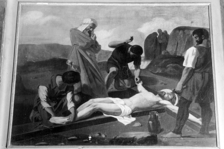 Cristo inchiodato alla croce (dipinto, opera isolata) - ambito pugliese (?) (prima metà sec. XX)