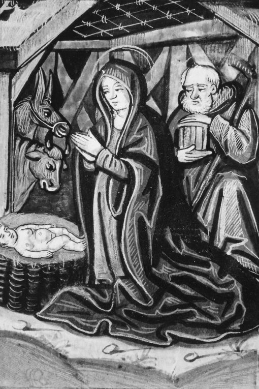 natività di Gesù (miniatura) - ambito francese (sec. XVI)