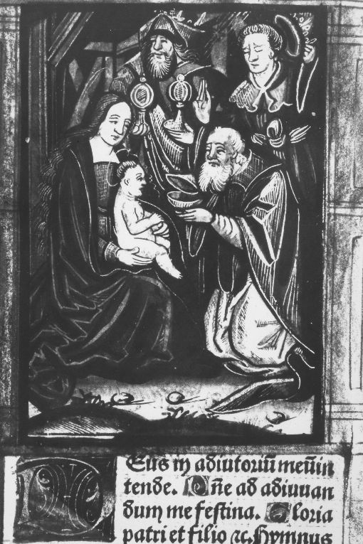 adorazione dei Re Magi (miniatura) - ambito francese (sec. XVI)