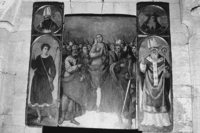 Madonna di Ognissanti e Santi (polittico) di Santacroce Girolamo (cerchia) (prima metà sec. XVI)
