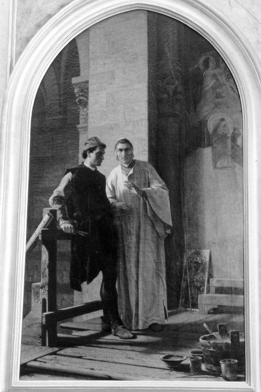 Dante e Giotto (dipinto) di Molinaro Biagio (sec. XIX)