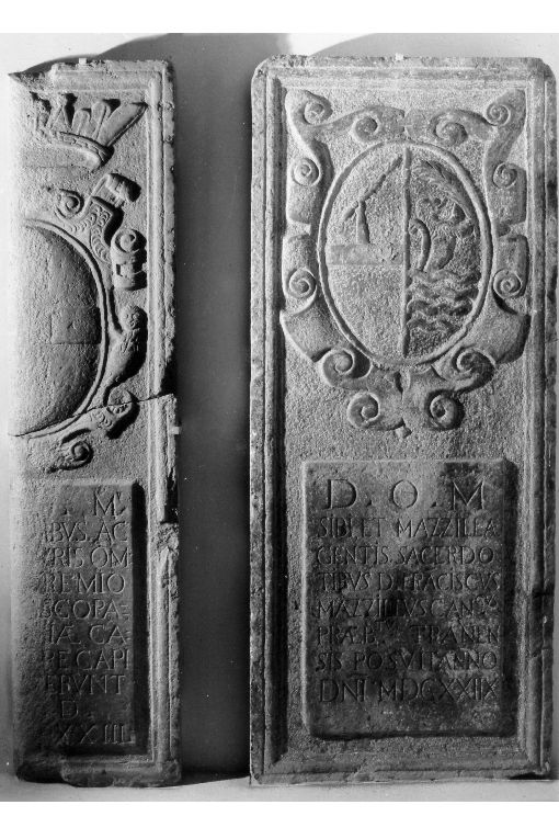 arme gentilizia Mazzillo (lastra tombale) - produzione pugliese (sec. XVII)