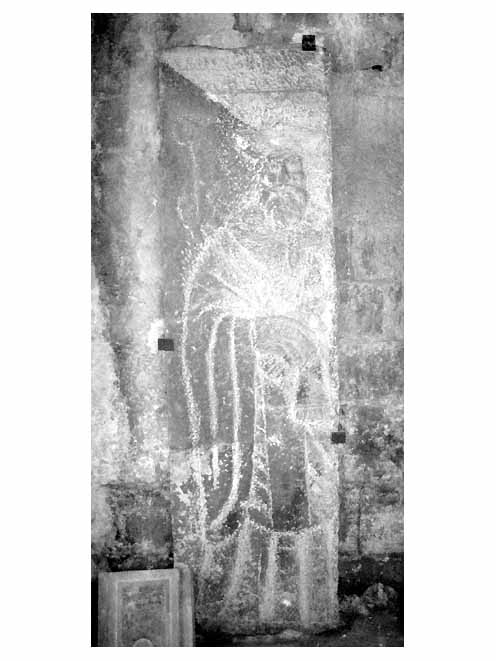 Figura di prelato (lastra tombale) - ambito pugliese (sec. XV)