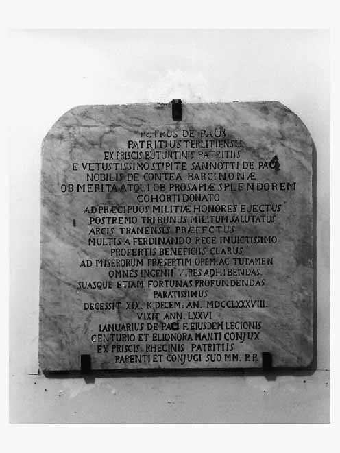 lapide - ambito pugliese (sec. XVIII)