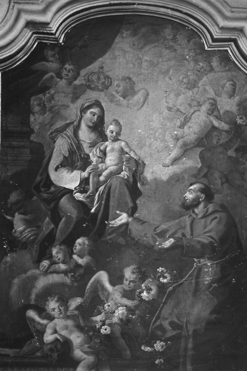 Madonna con il Bambino e san Francesco d'Assisi (dipinto) di Menzele Nicola (sec. XVIII)