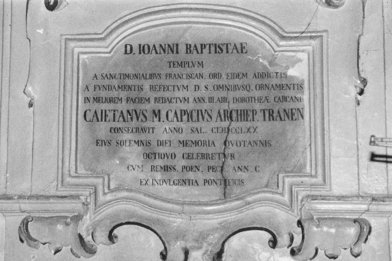 lapide - produzione pugliese (sec. XVIII)