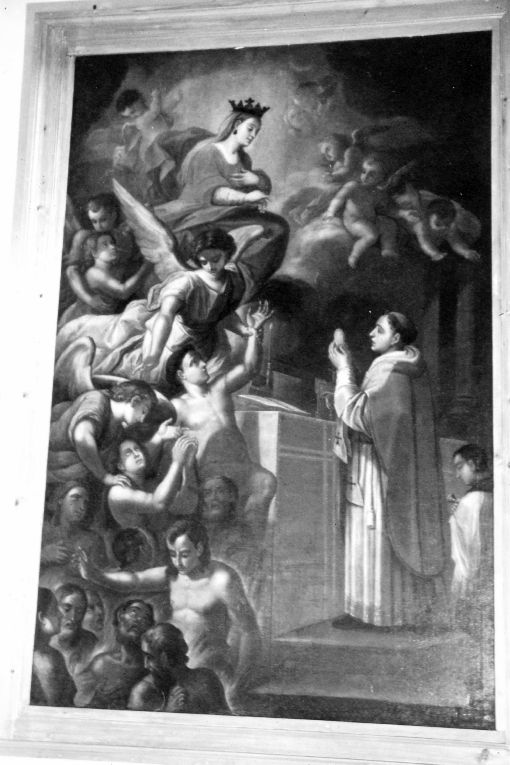 San Nicola da Tolentino intercede per le anime del purgatorio (dipinto) - produzione pugliese (seconda metà sec. XVIII)