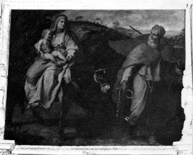 fuga in Egitto (dipinto) di Cozza Francesco (attribuito) (metà sec. XVII)