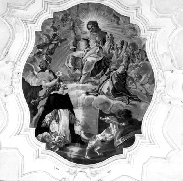 gloria di san Domenico con le Virtù (dipinto) di Giaquinto Corrado (cerchia) (sec. XVIII)