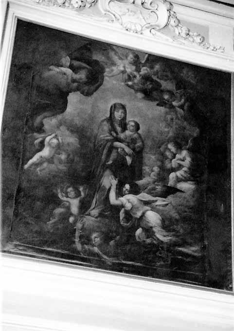 Madonna con Bambino e angeli (dipinto) di Lama Giovan Battista (sec. XVIII)