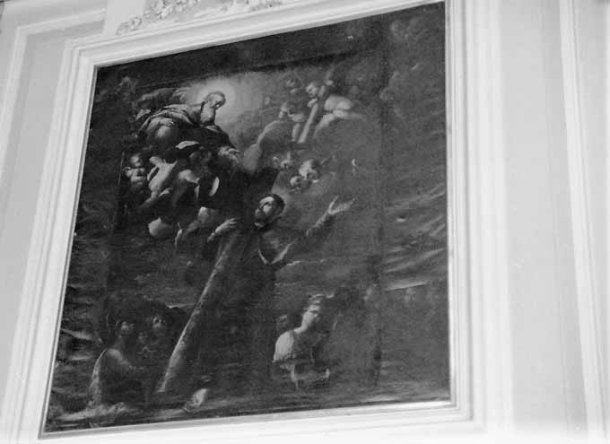 Sant'Ignazio, Padre Eterno e angeli (dipinto) di Lama Giovan Battista (sec. XVIII)