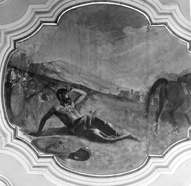 Folgorazione di Paolo, San Paolo e soldati (dipinto) di Romano Michele (sec. XIX)