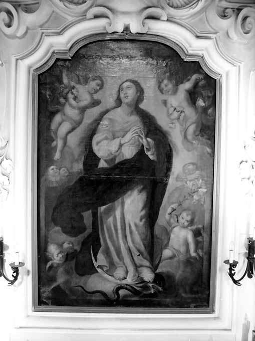 Madonna Immacolata e angeli (dipinto) - bottega pugliese (seconda metà sec. XVIII)