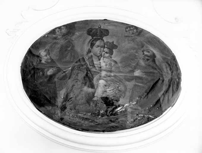Madonna con Bambino, Santo francescano e angeli (dipinto) - produzione pugliese (prima metà sec. XIX)