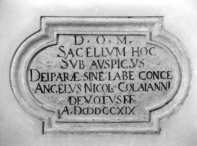 lapide - produzione pugliese (sec. XVIII)