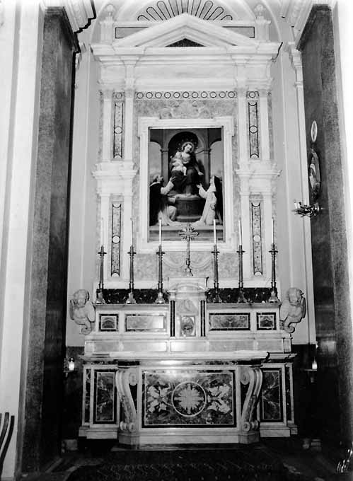 Madonna del Rosario, Madonna del Rosario con due santi domenicani (dipinto) di Gagliardi Giuseppe (sec. XIX)