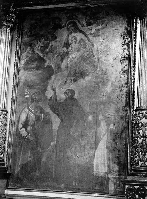 Madonna degli Angeli, Madonna con Bambino, San Giuseppe, San Francesco, San Biagio vescovo (dipinto) di Bordone Andrea (sec. XVII)