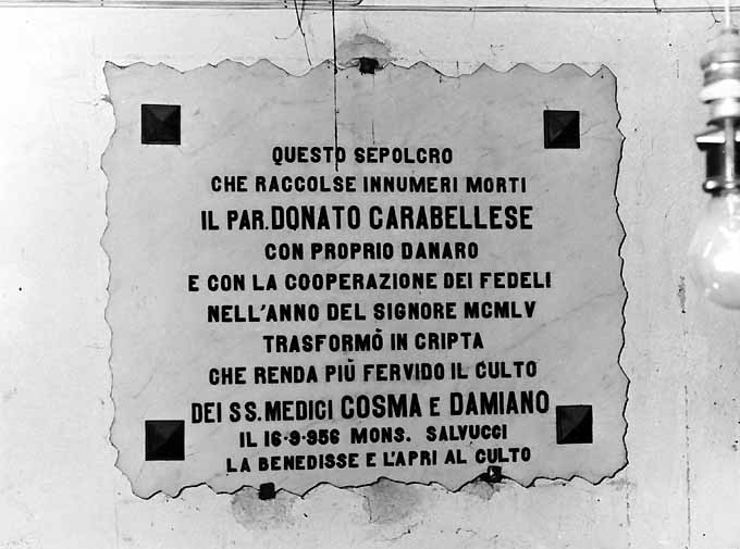 lapide commemorativa - ambito pugliese (sec. XX)