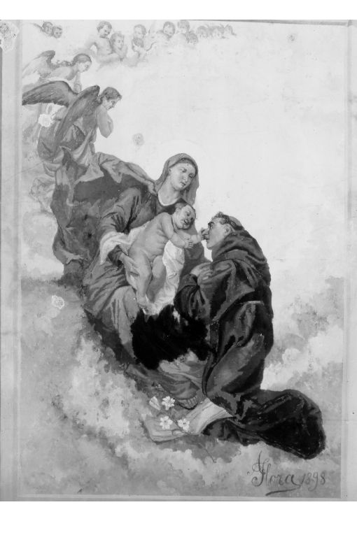 Madonna con Bambino e sant'Antonio (dipinto) di Flora Agesilao (sec. XIX)