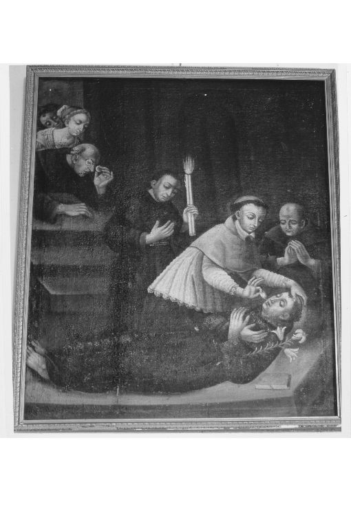 Sant'Antonio da Padova morente riceve il viatico (dipinto) - ambito salentino (ultimo quarto sec. XVIII)
