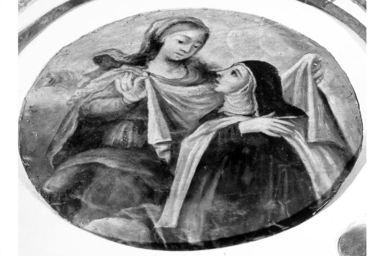 Santa Maria Maddalena dei Pazzi riceve il velo dalla Madonna (dipinto) - ambito salentino (sec. XVIII)