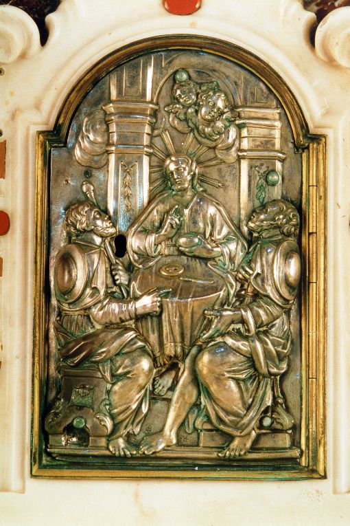 cena in Emmaus (sportello di tabernacolo) di De Blasio Carmine (sec. XVIII)