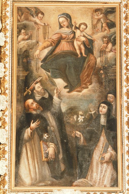Madonna del Rosario e Santi (dipinto) - ambito salentino (sec. XVII)
