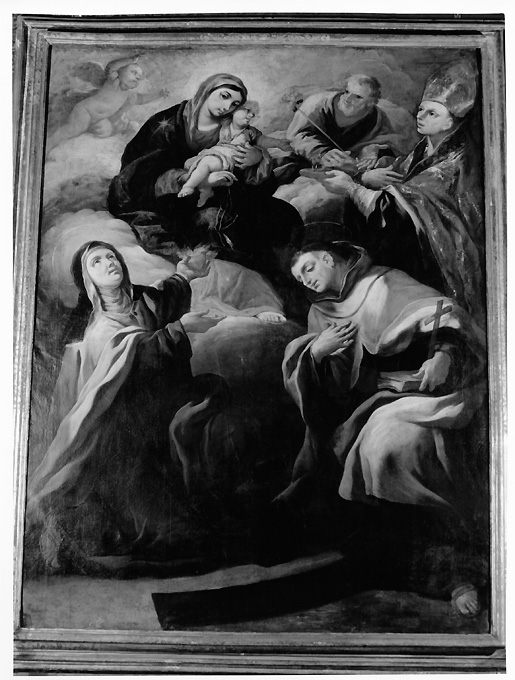 Madonna in gloria tra Santi (dipinto) di Miglionico Andrea (inizio sec. XVIII)