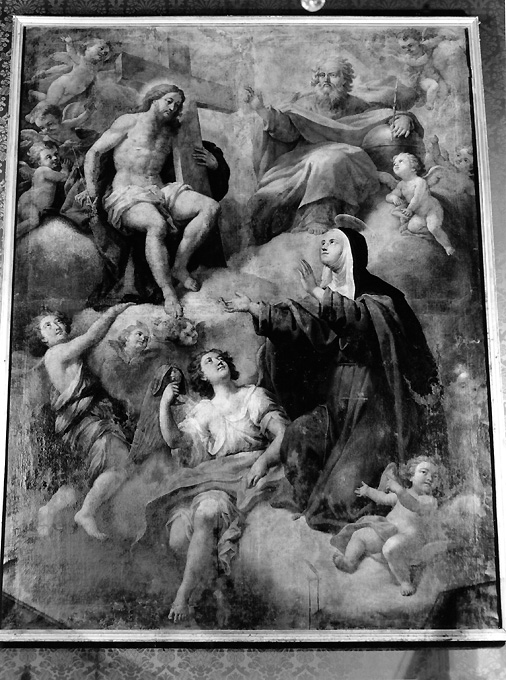 estasi di Santa Chiara (dipinto) di De Filippis Nicola (attribuito) (sec. XVIII)