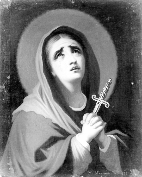 Madonna Addolorata (dipinto) di Montrone Michele (sec. XIX)