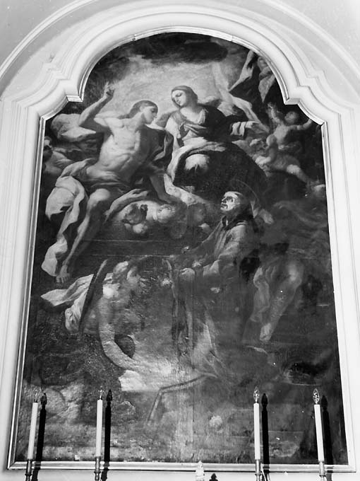 Miracolo delle rose della Porziuncola (dipinto) di Miglionico Andrea (sec. XVIII)