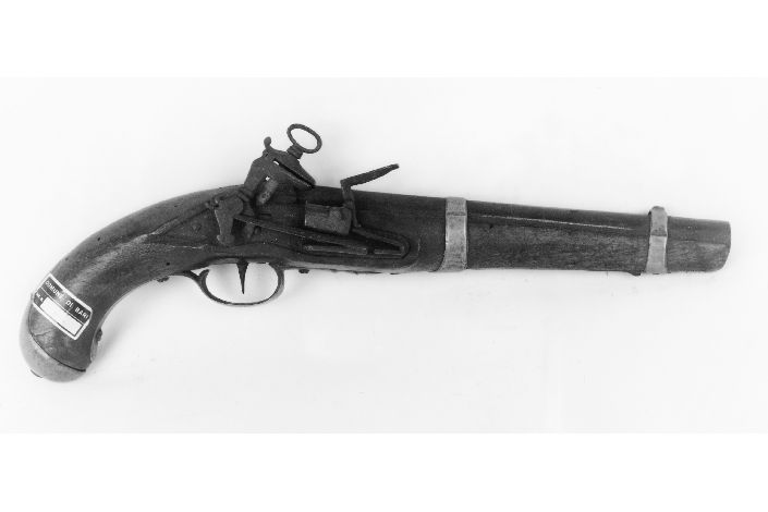 pistola a pietra focaia, opera isolata - produzione italiana (?) (sec. XVIII)