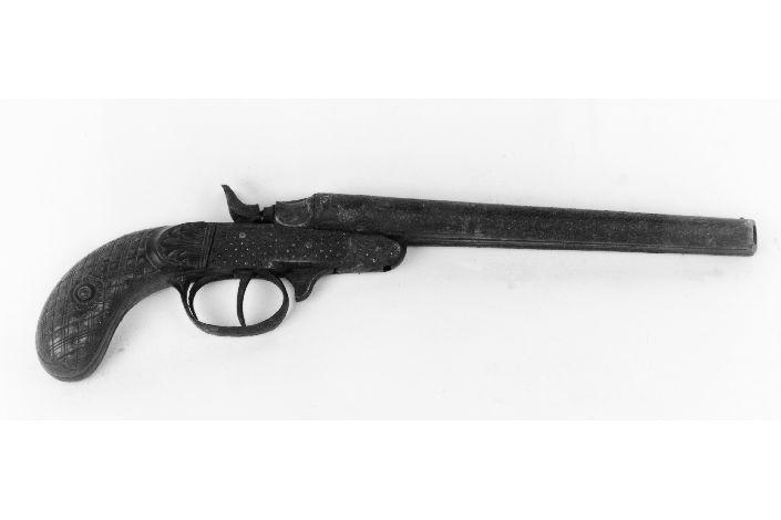 pistola a percussione centrale, opera isolata - produzione belga (?) (sec. XIX)