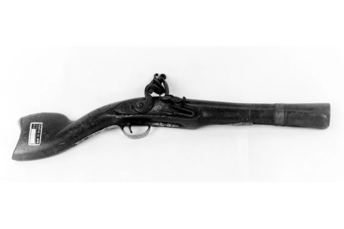 luna crescente con stelle (pistola a pietra focaia - a tromboncino, opera isolata) - produzione araba (seconda metà sec. XIX)