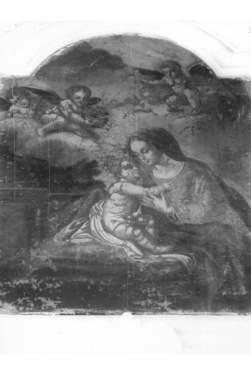 Madonna con Bambino e angeli (dipinto) - ambito Italia meridionale (sec. XVII)