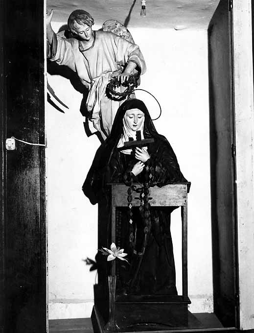 Santa Rita da Cascia e un angelo (gruppo scultoreo) di Giacane (inizio sec. XX)