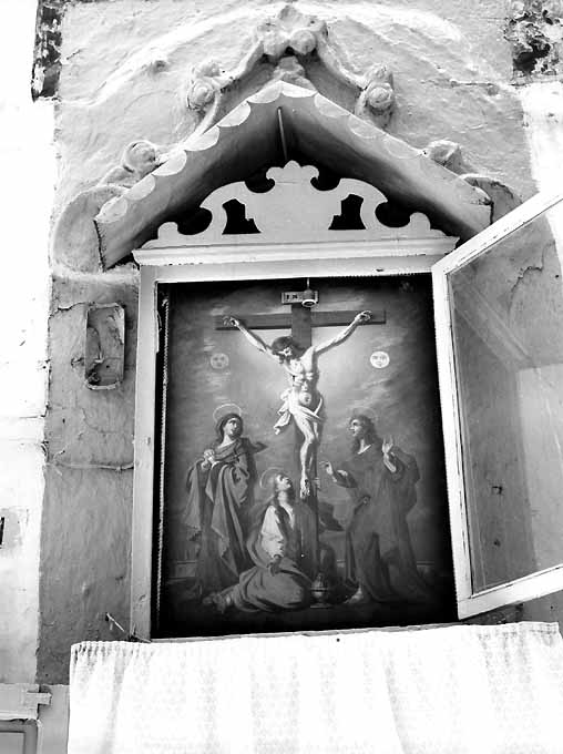 Crocifissione di Crisrto con san Giovanni, Madonna Addolorata,santa Maria Maddalena (dipinto) di Montrone Michele (fine/inizio secc. XIX/ XX)