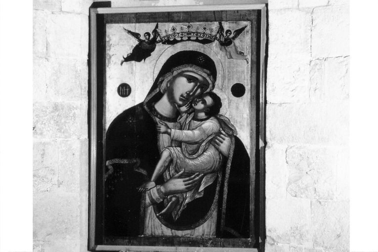 Madonna di Costantinopoli, Madonna con Bambino incoronata dagli angeli (dipinto) di Bizamano Donato (prima metà sec. XVI)