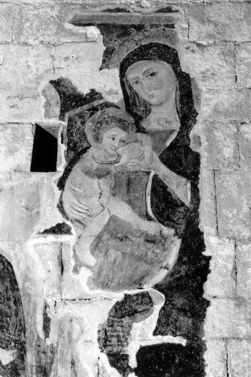 Madonna del Latte (dipinto, frammento) - ambito Italia meridionale (secc. XIV/ XV)
