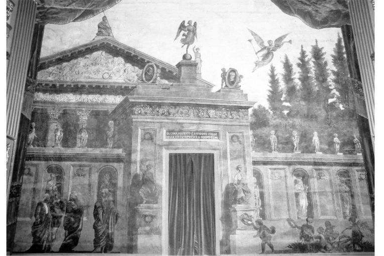 Parnaso (sipario) di Calò Giovanni Battista (sec. XIX)