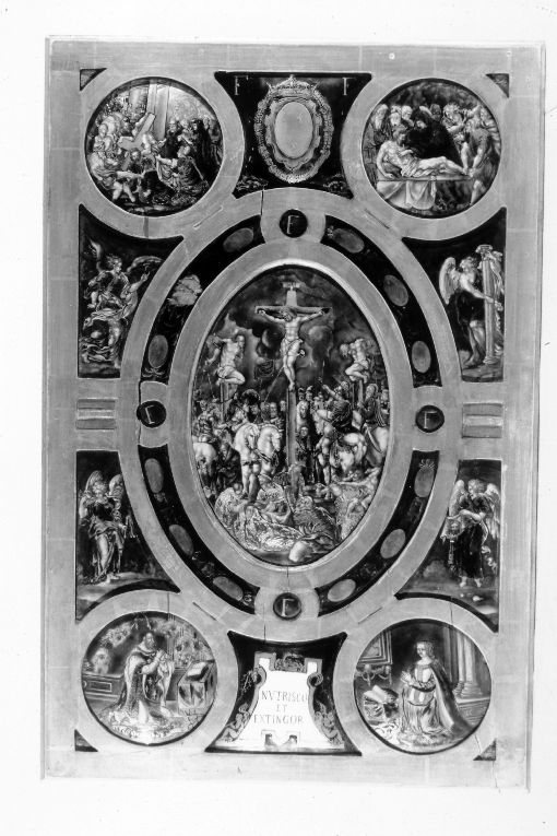 Gesù asciugato dalla Veronica, Gesù deposto nel sepolcro (pace - a tavoletta) - ambito fiammingo (prima metà sec. XVII)