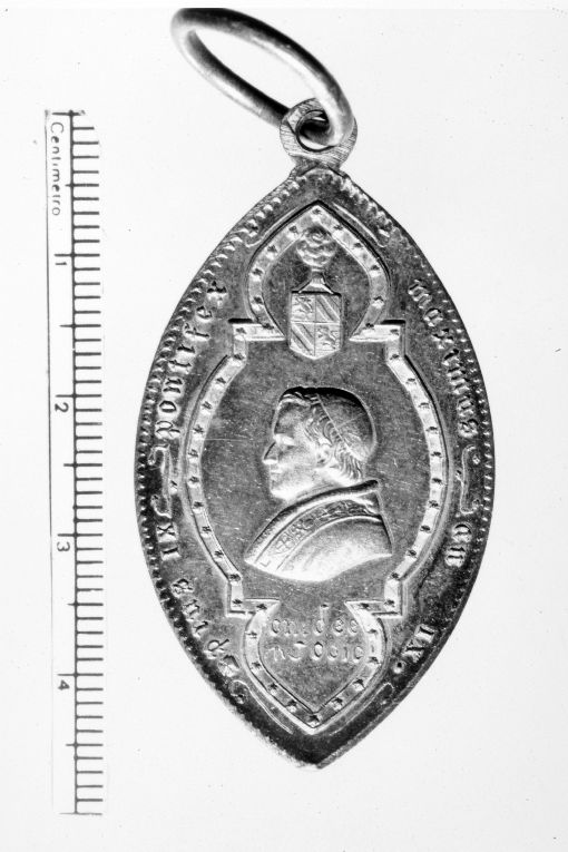 Busto di Pio IX (recto)/ Immacolata Concezione (verso) (medaglia) - ambito italiano (sec. XIX)