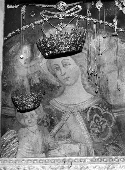 Madonna con Bambino in trono (dipinto) - ambito Italia meridionale (fine sec. XV)